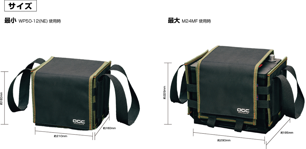 バッテリーバッグのサイズ紹介