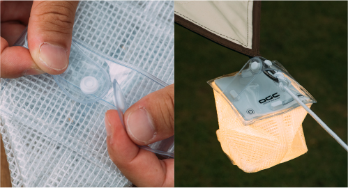 軽量なのでリュックサックに吊り下げて使えます